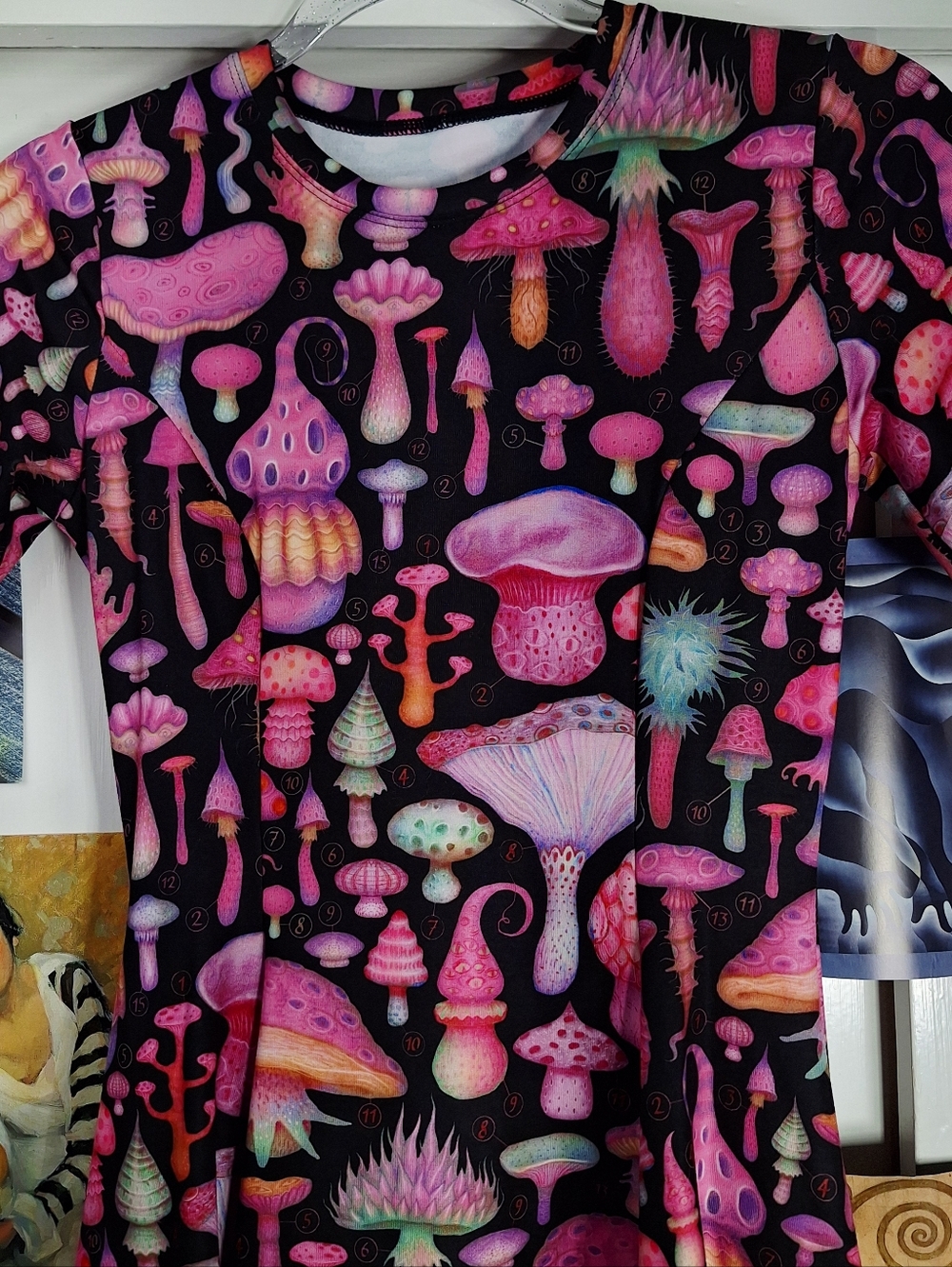 NEW Black Milk Fungirl BlackLongline Evil Tee Dress Size XS Pink Mushrooms - Picture 4 of 7